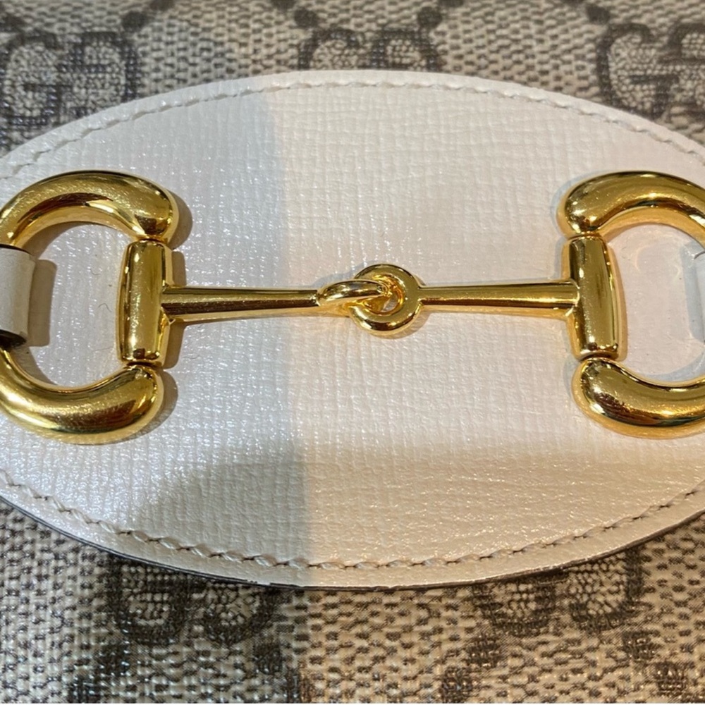 EUC Gucci Horsebit Compact Beige and Gold Zip Wallet - Picture 7 of 8